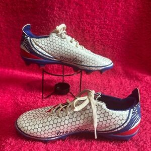 Women's White and Blue Soccer Shoes